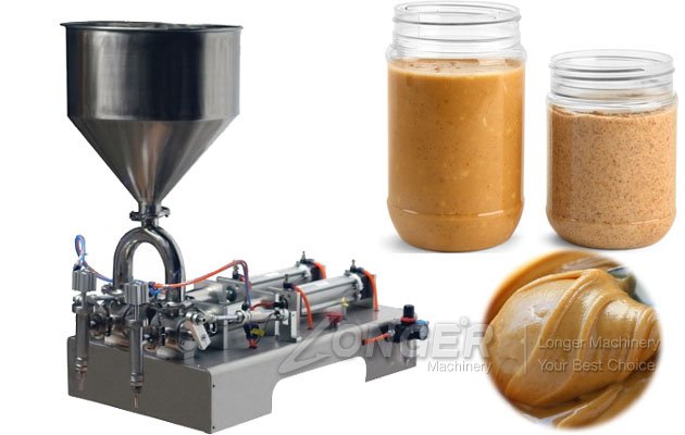 Volumetric Piston Manual Peanut Butter Bottle Filling Machine