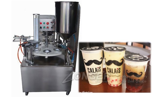 Automatic Soybean Milk Bubble Tea Cup Sealing Machine